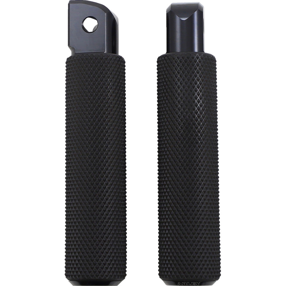 Arlen Ness Passenger Knurled Footpegs Black FLDE For Harley