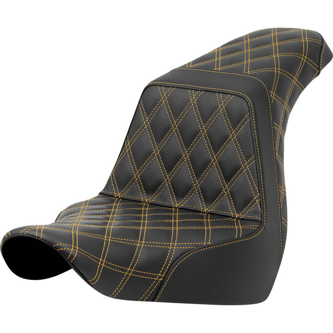 Saddlemen Step-Up Seat - Full Lattice Stitch - Gold Stitch